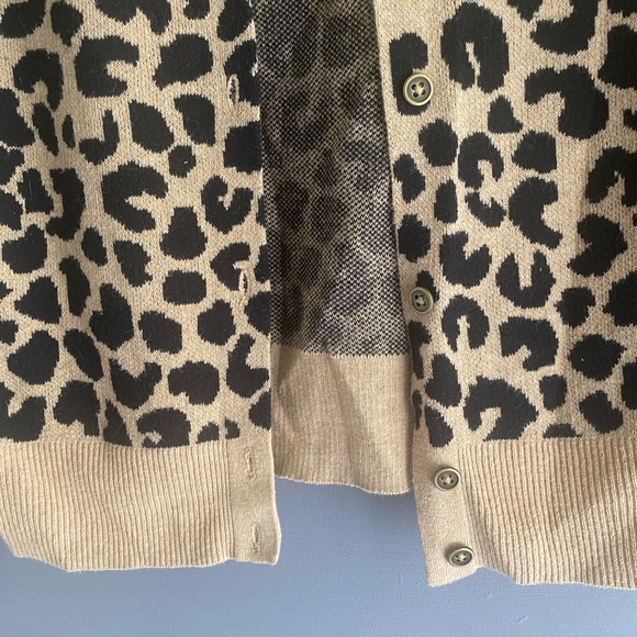 Leopard Print Cardigan Sweater - Picture 6 of 7